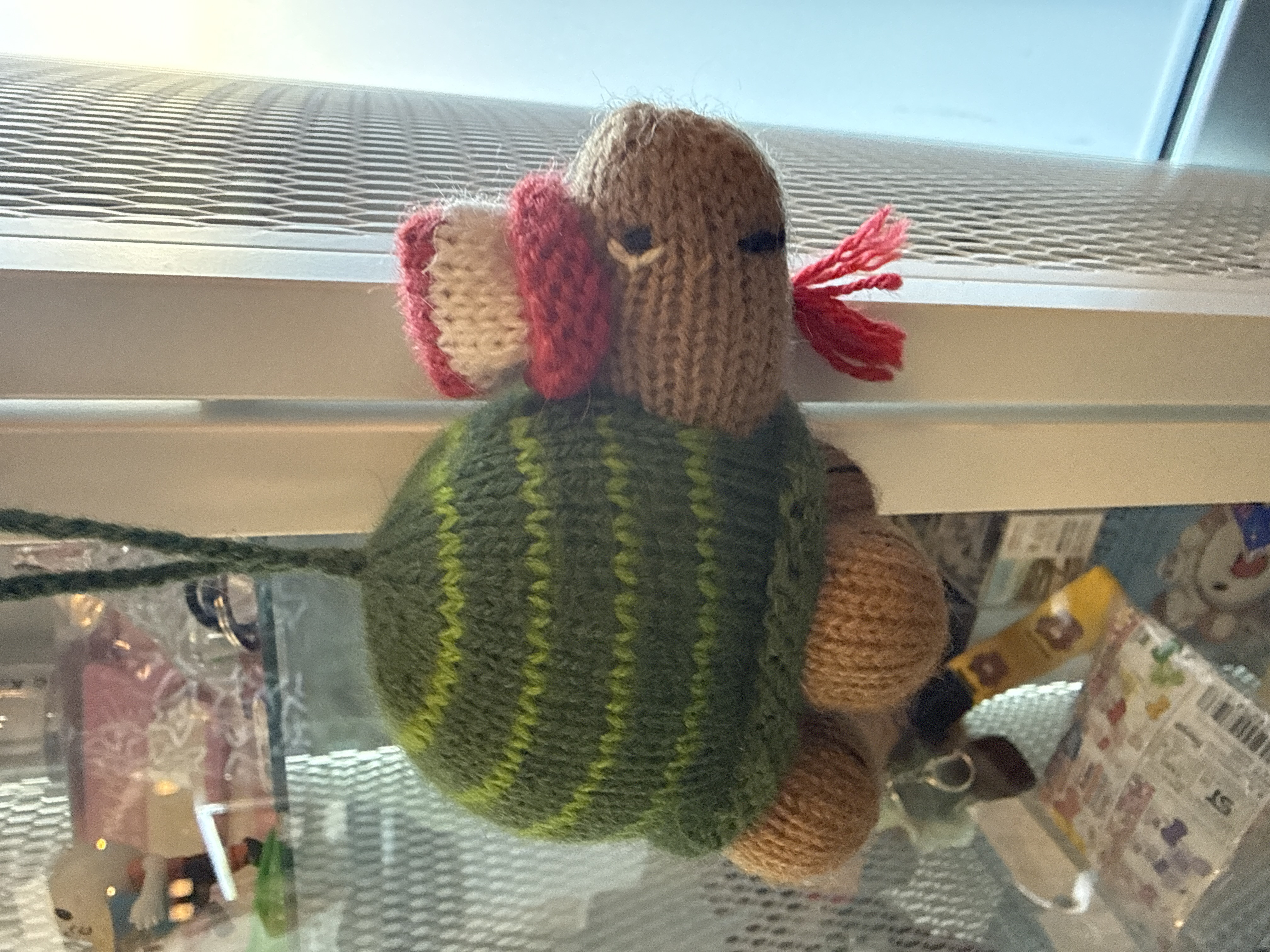 Hand-knitted turtle ornament